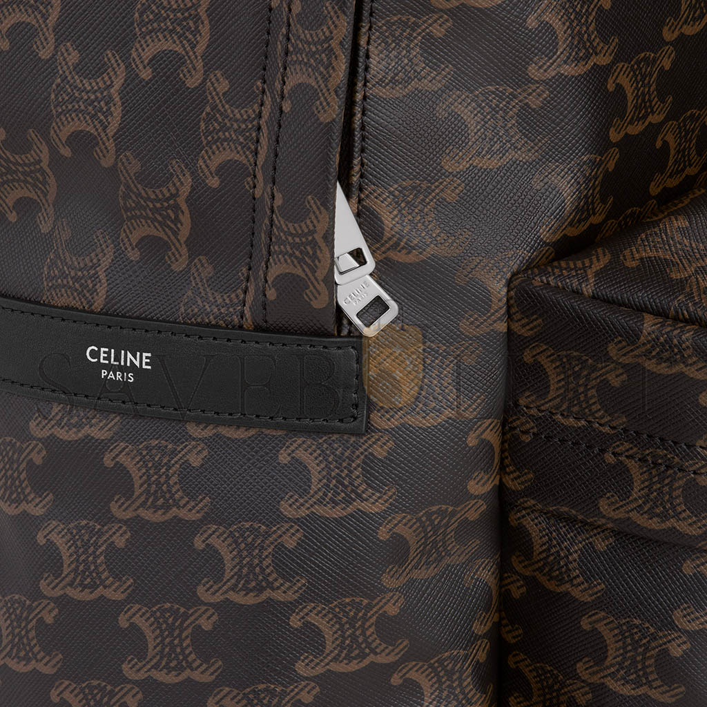 Ce**e medium backpack in triomphe canvas and calfskin 188382bov.38si (38*33.5*13cm)